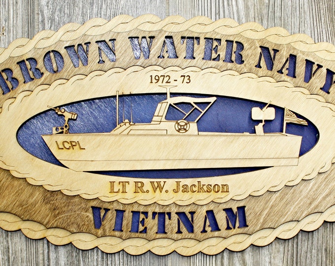 Brown Water Navy Large Oval Wall Tribute