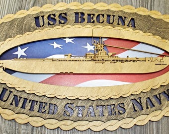 USS Becuna SS319 15 x 7  Wall Tribute