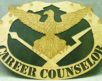 Army Career Counselor Insignia Wooden Wall Plaque