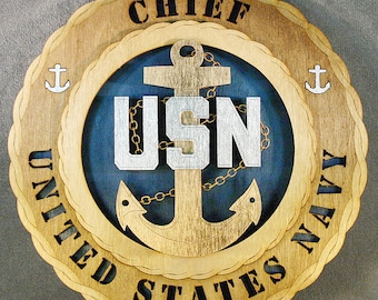 Custom 12&quot;or 18&quot; Navy Chief Wall Tribute