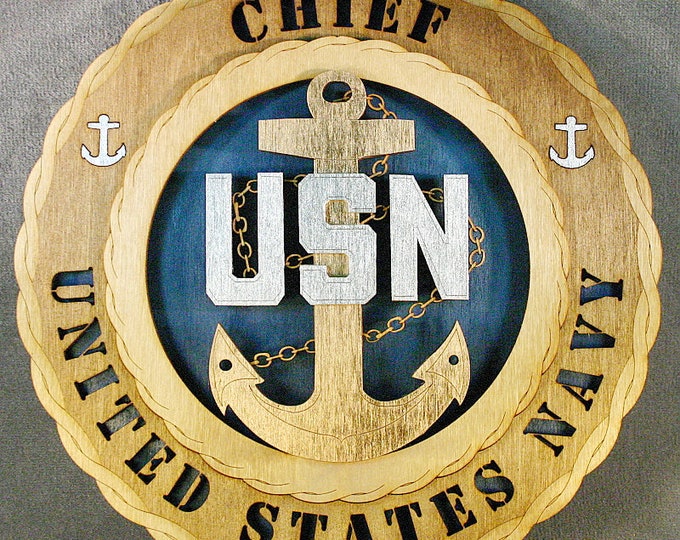 Custom 12"or 18" Navy Chief Wall Tribute