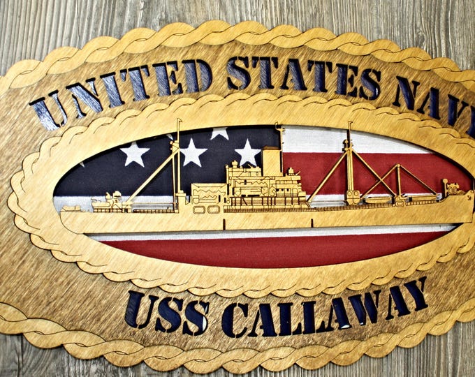 Custom 15 x 7 USS Callaway Large Oval Tribute - Free Shipping