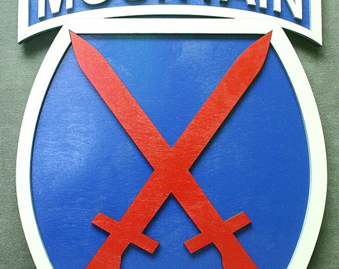 Large 18 inch 10th Mountain Wall Insignia