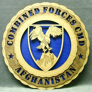 Custom 12&quot; Wood US Army Combined Forces Command Afghanistan Wall Tribute - Free Shipping