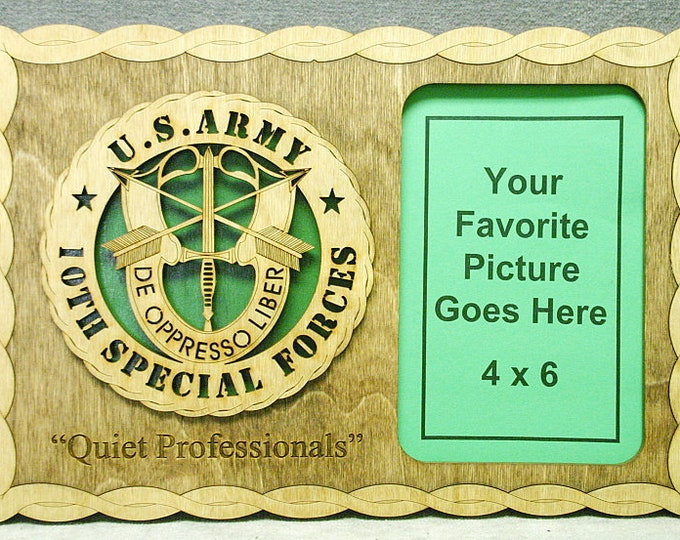 Custom 8x12" Army 10th Special Forces Picture Frame - FREE SHIPPING