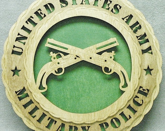 Custom Wood US Army Military Police Wall Plaque - 12&quot; Tribute
