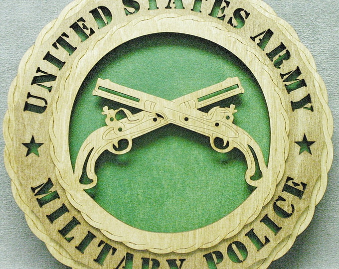 Custom 12" Wood US Army Military Police Wall Tribute - FREE SHIPPING