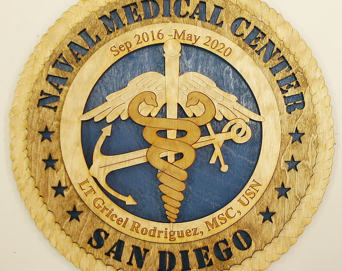 Custom 12"or 18" Naval Medical Center San Diego Wall Tribute