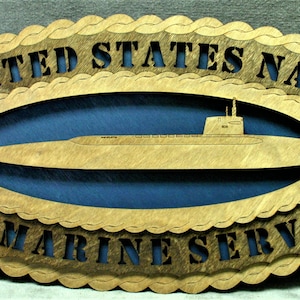 US Navy Submarine Service Wood Wall Plaque - 12&quot; Tribute