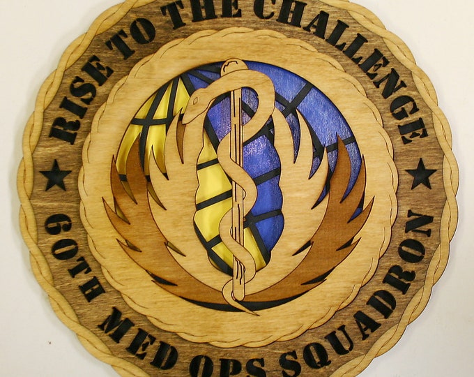 Custom 12"or 18" Air Force 60th Med Ops Sq Wall Tribute