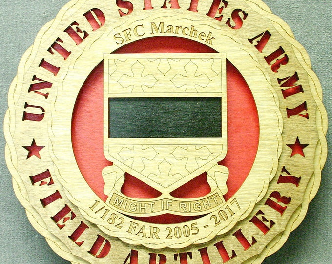 1/182 FAR Army Field Artillery Wall Tribute
