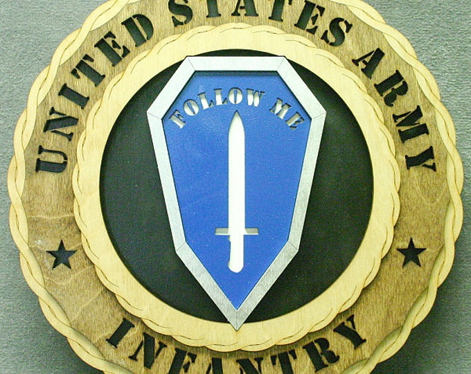 Army Infantry Follow Me Patch Wall Tribute - FREE SHIPPING