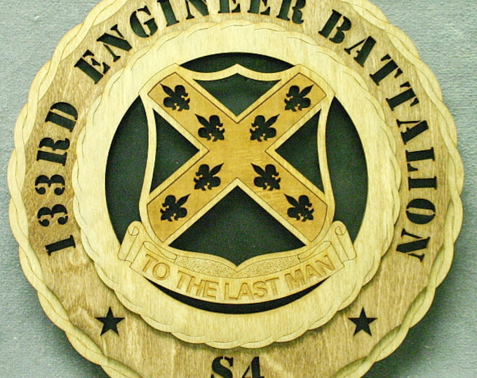 Custom 12" 133rd Engineer Bn Wall Tribute