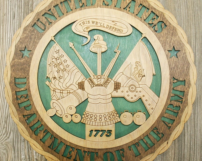Custom 12" Wood  Department of the Army Wall Tribute