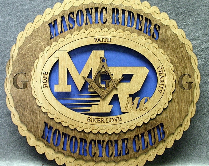 Custom 12" Masonic Riders with Logo Wall Tribute - FREE SHIPPING