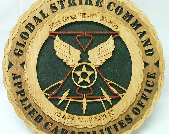 12" Wood US Air Force Global Strike Command Applied Capabilities Wall Tribute - FREE Shipping