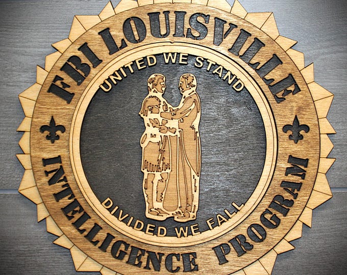 Custom Wood Wall Tribute Plaque: FBI Louisville Intelligence Program