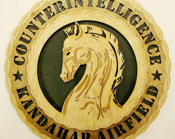 Custom 12" Wood Army Counterintelligence Wall Tribute - FREE SHIPPING