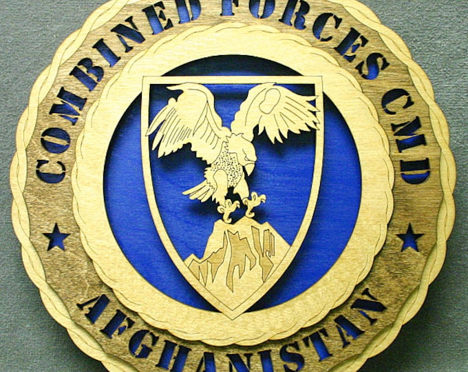 Custom 12" Wood US Army Combined Forces Command Afghanistan Wall Tribute - FREE SHIPPING