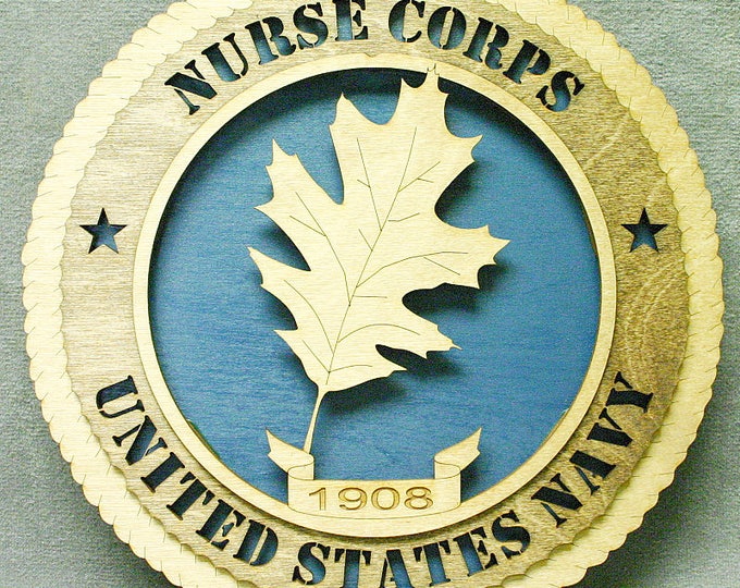 Custom 12" Wood US Navy Nurse Corps Wall Tribute - FREE SHIPPING
