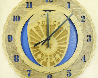 Custom 12" Police Badge Wall Clock