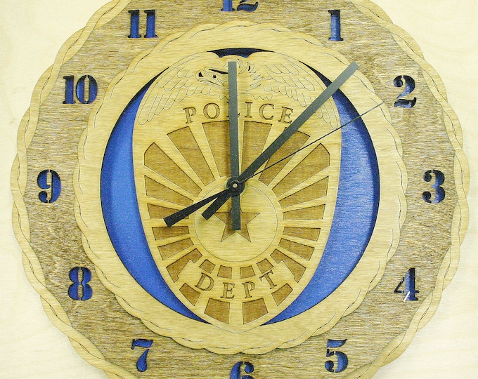 Custom 12" Police Badge Wall Clock