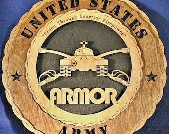 12" and 18"  Army Armor Wall Tribute Black
