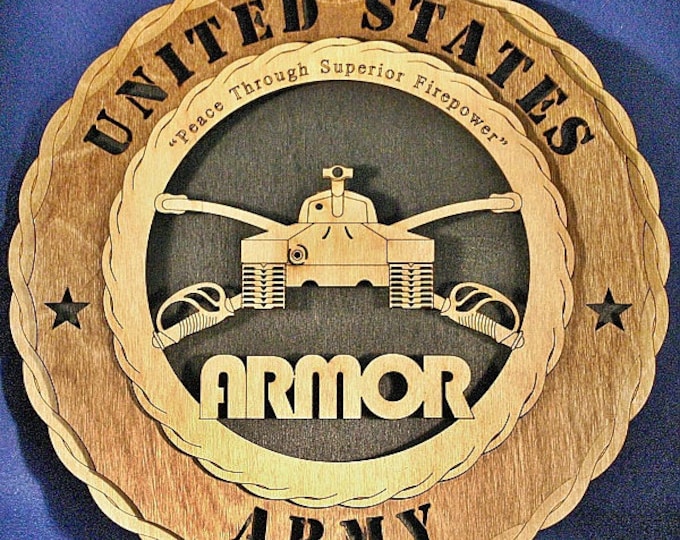 12" and 18"  Army Armor Wall Tribute Black