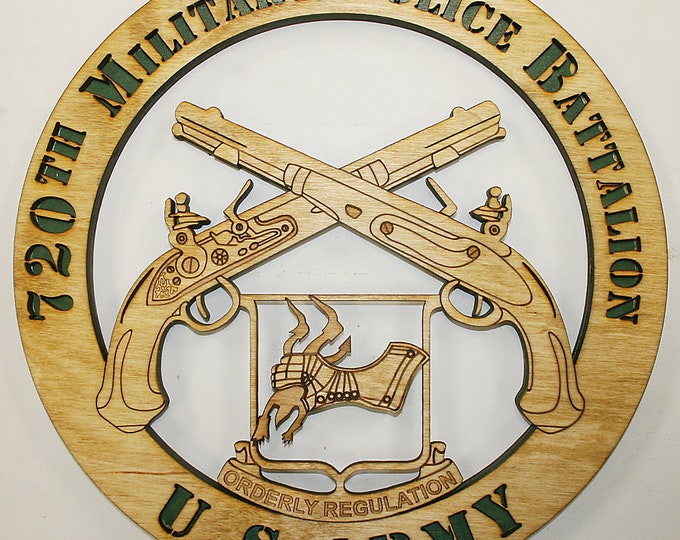 Military Police 720th MP Bn Crossed Pistols Cutout Wall plaque