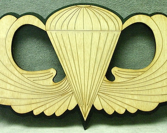 Airborne Jump Wings Wooden Wall Plaque