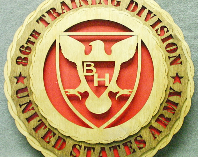 Custom 12" Wood US Army 86th Training Division- Free Shipping