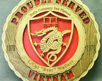 Custom 12"or 18" Wood Marine Corps Delta Company Wall Tribute