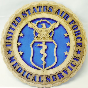 Custom 12"or 18" Wood Air Force Medical Corps  Wall Tribute