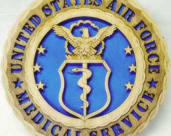Custom 12"or 18" Wood Air Force Medical Corps  Wall Tribute