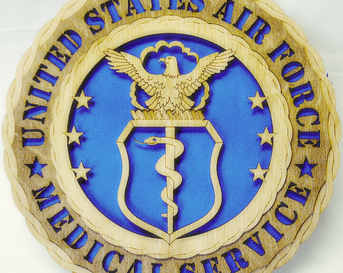 Custom 12"or 18" Wood Air Force Medical Corps  Wall Tribute