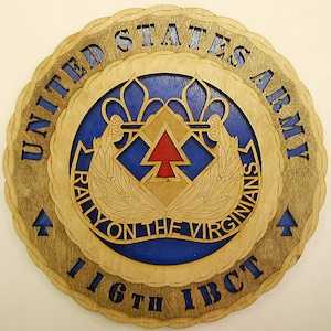Custom 12&quot; Army 116th IBCT Wall Tribute