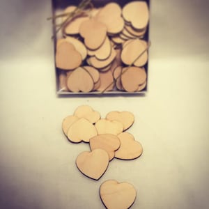 Unstained Wooden Craft Hearts - 1.5 Inch, Pack of 75