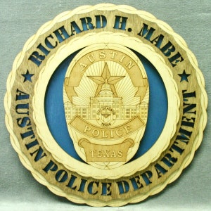 Custom 12&quot;or 18&quot; Wood Austin Police Department Wall Tribute