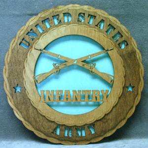 Custom 12&quot; Wood Army Infantry Wall Tribute - FREE SHIPPING