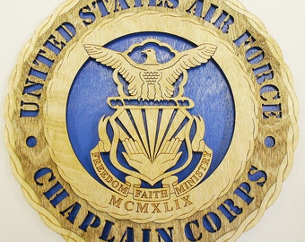 Custom 12" or 18" Air Force Chaplain Wall Tribute