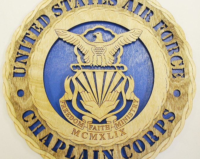 Custom 12" or 18" Air Force Chaplain Wall Tribute
