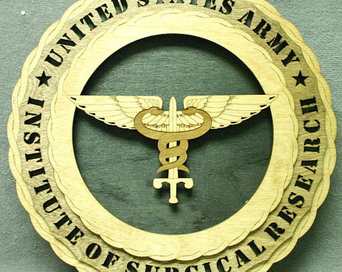 Custom 12" Wood US Army Institute of Surgical Research- Free Shipping