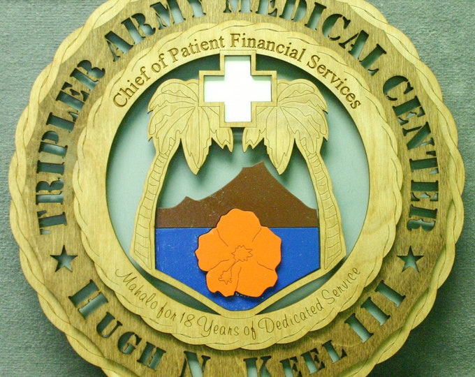 Custom 12"or 18" Army Tripler Medical Center Wall Tribute