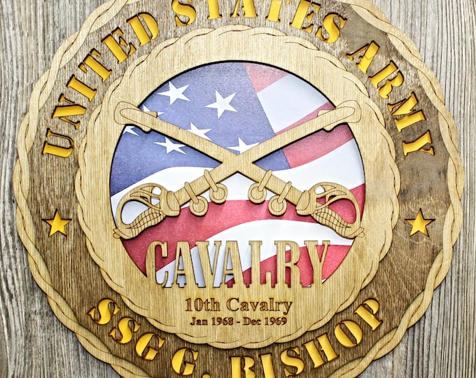 Custom 12" or 18" Army Cavalry Wall Tribute