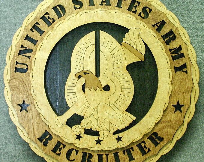 Custom 12" Wood US Army Recruiter Wall Tribute - FREE SHIPPING