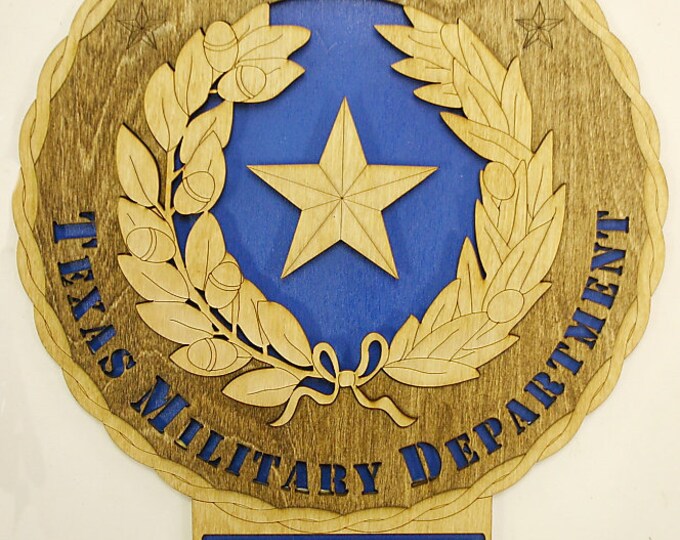 Custom 12" or 18" Texas Military Department Wall Tribute