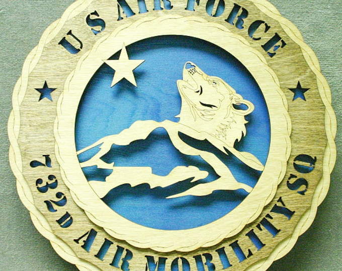 Custom 12" Air Force 732nd Air Mobility Squadron Wall Tribute