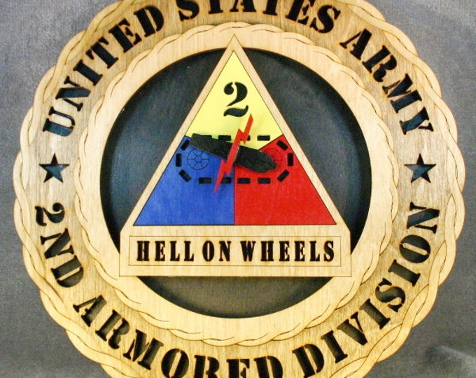 2nd Armored Division Wall Plaque: Custom Army Tribute (12 inch)