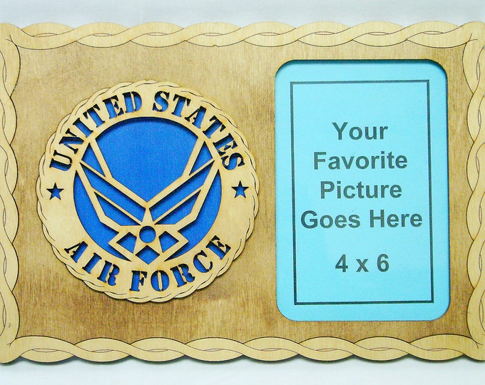 Custom 8x12" Air Force Wings Picture Frame - FREE SHIPPING