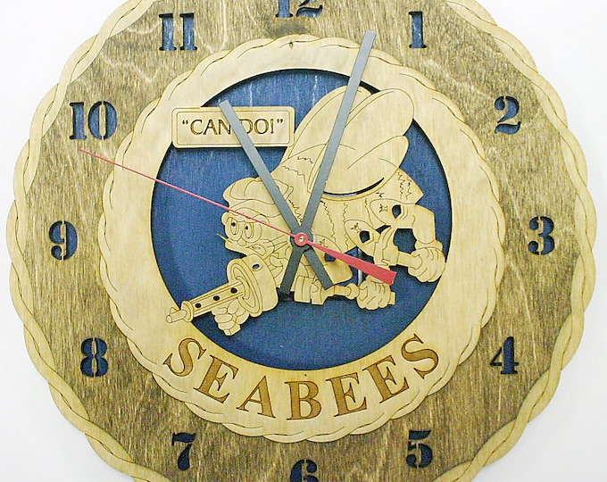 Custom 12" U.S.Navy Sea Bees Wall Clock